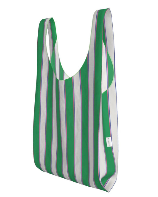 Fresh green Stripe Parachute Shopper Bag