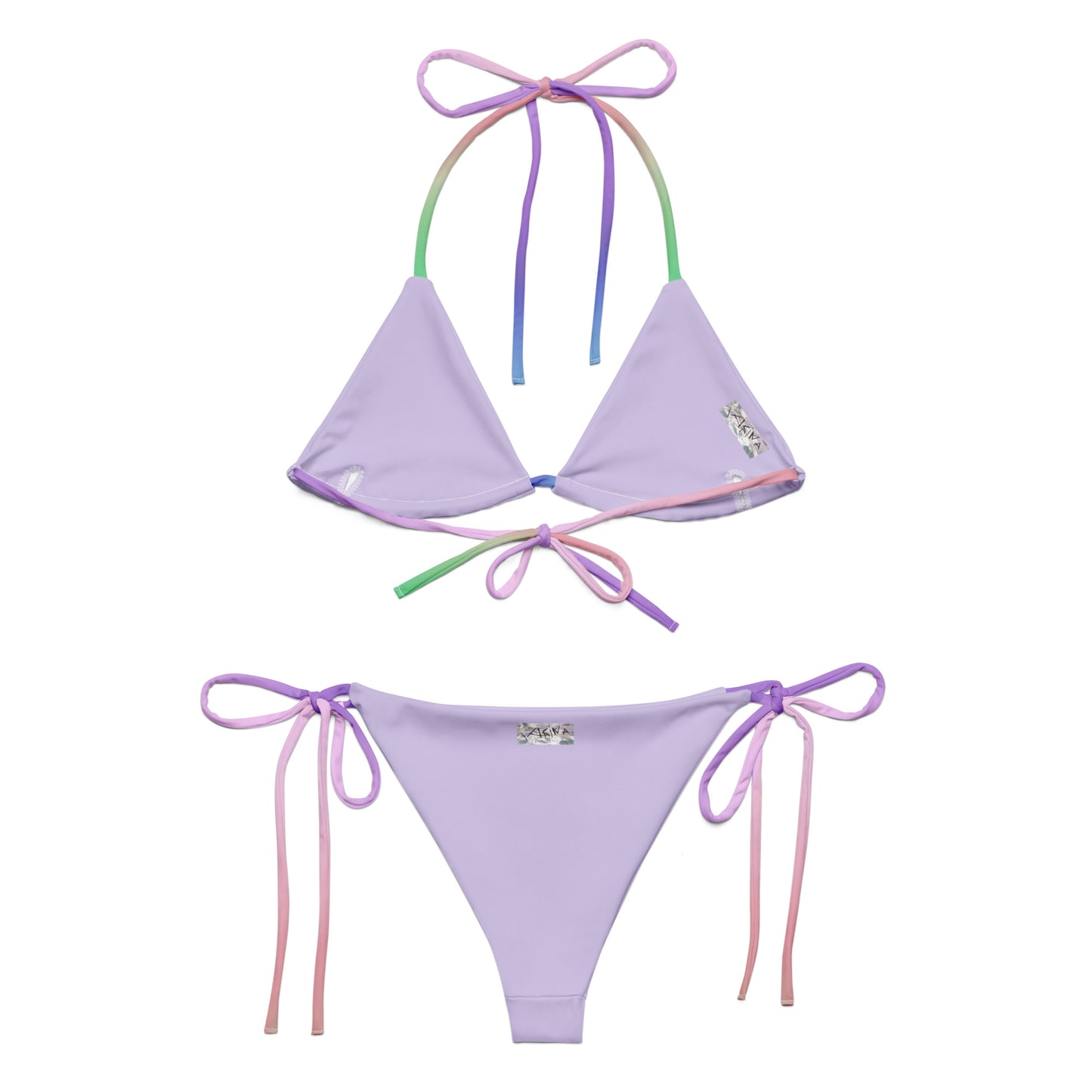 Gradient All-over print recycled string bikini