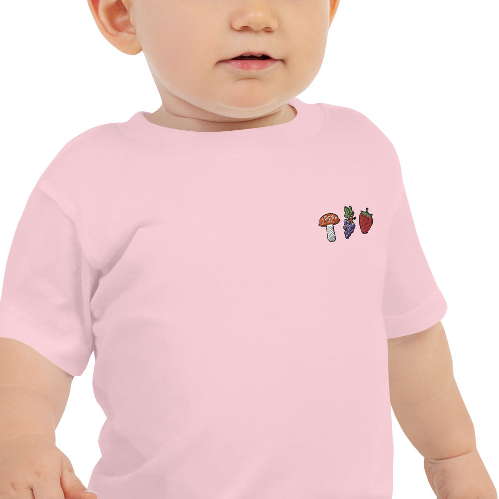 Embroidered Fruit Baby Jersey Short Sleeve Tee