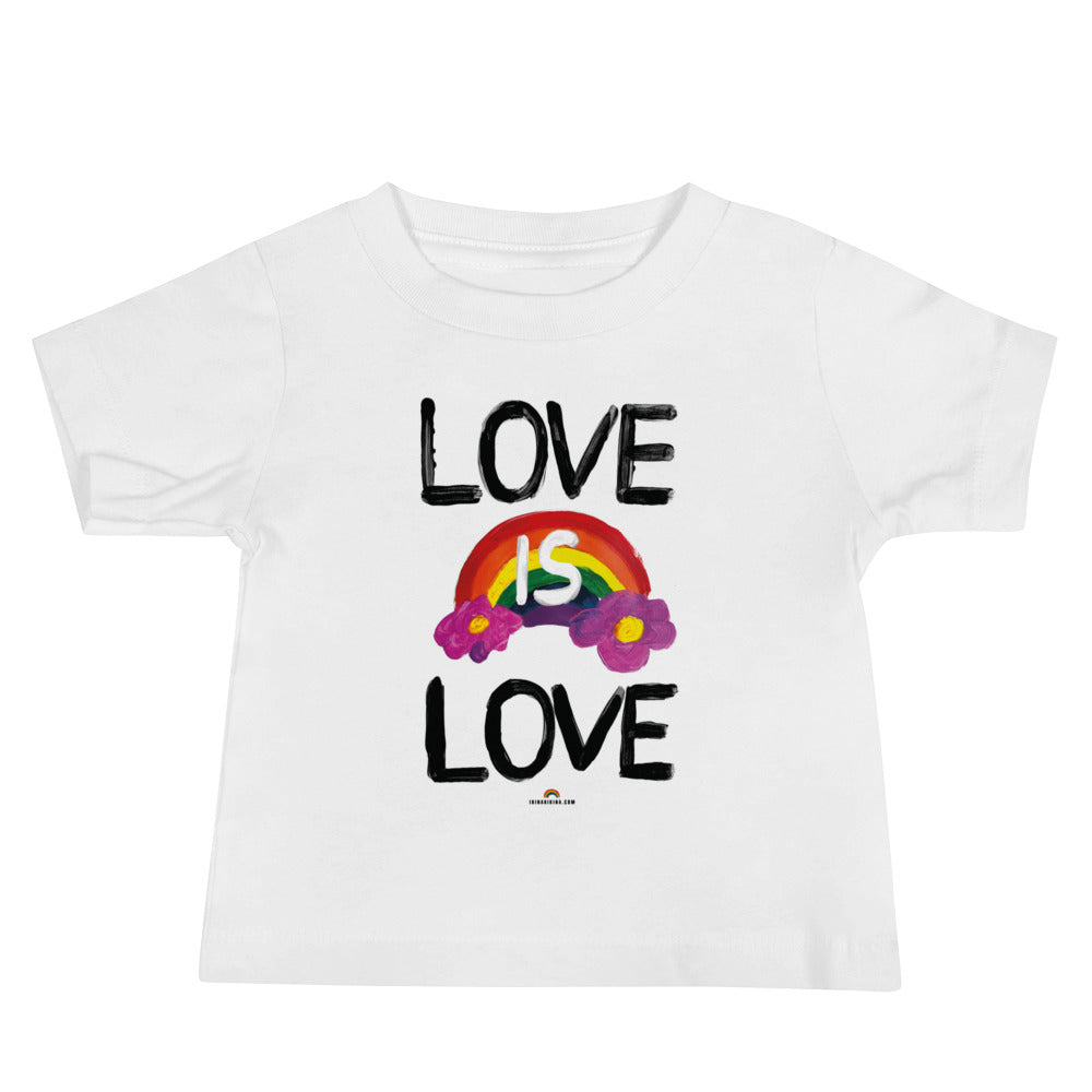 Love is Love painted rainbow Baby Jersey Short Sleeve Tee
