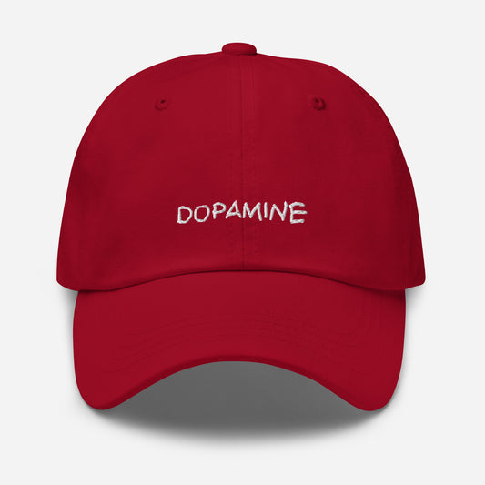 Embroidered Dopamine Slogan  Red Tonal  Cap