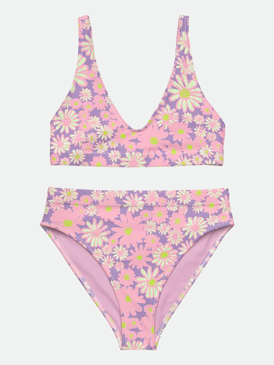 Daisy Recycled High-waisted Bikini in Lavender
