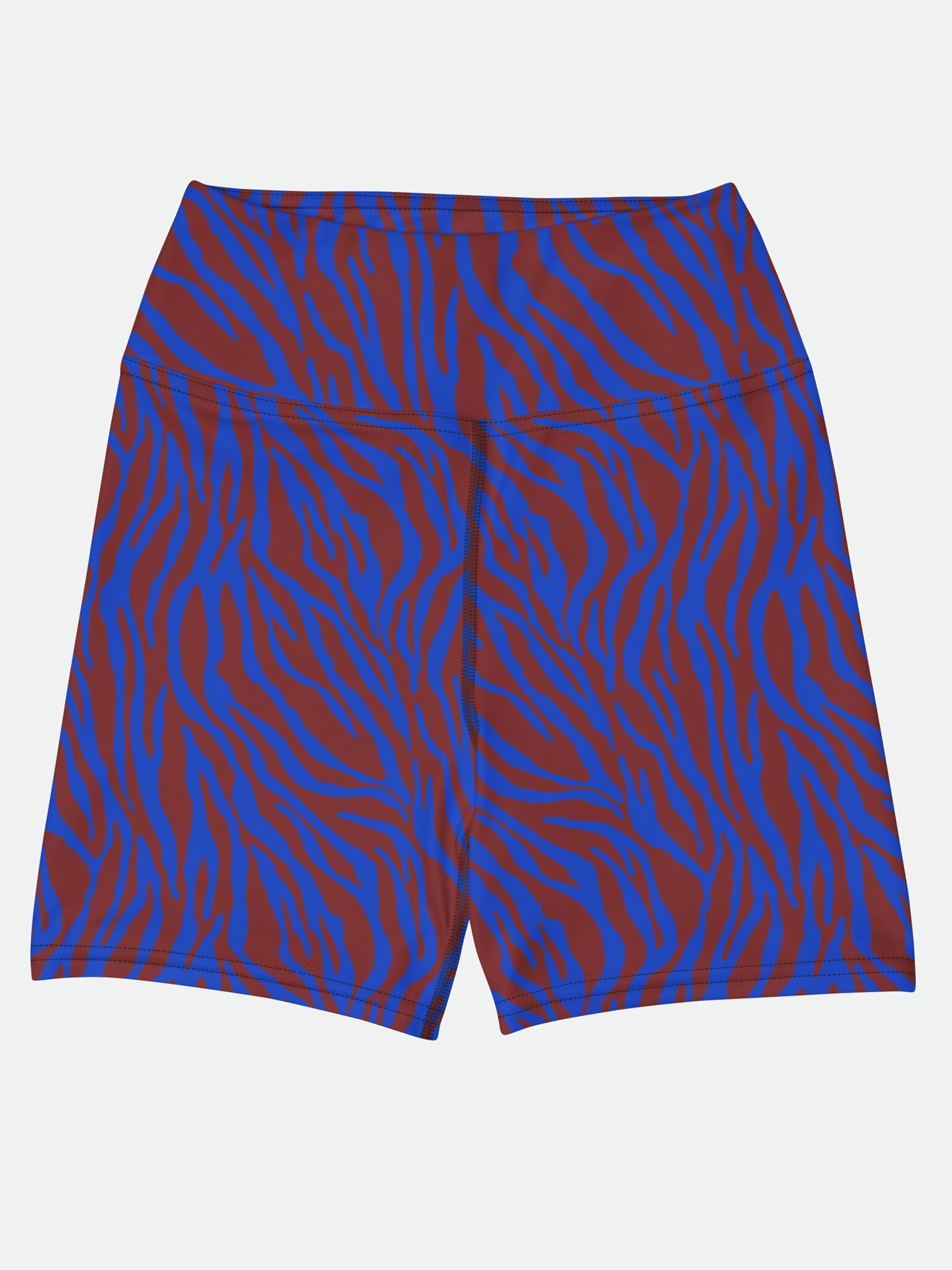 Printed Zebra Biker Shorts in Blue