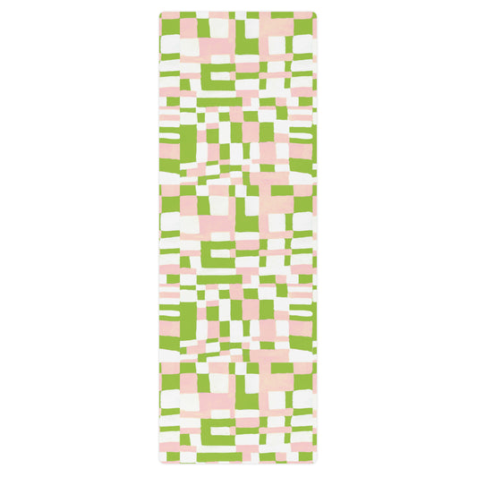 Checkered Yoga mat in Green and PInk