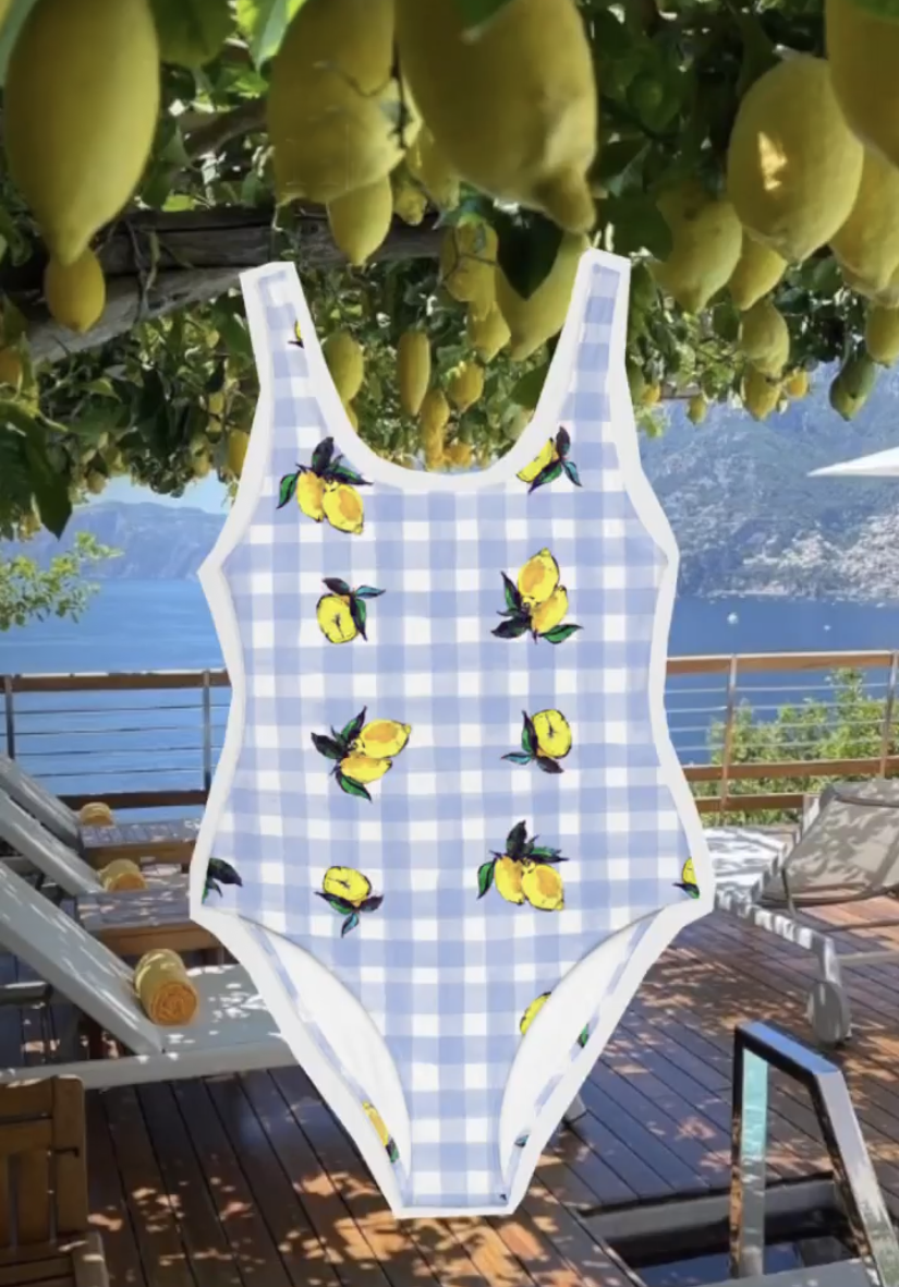 Lemon Print One-Piece Swimsuit
