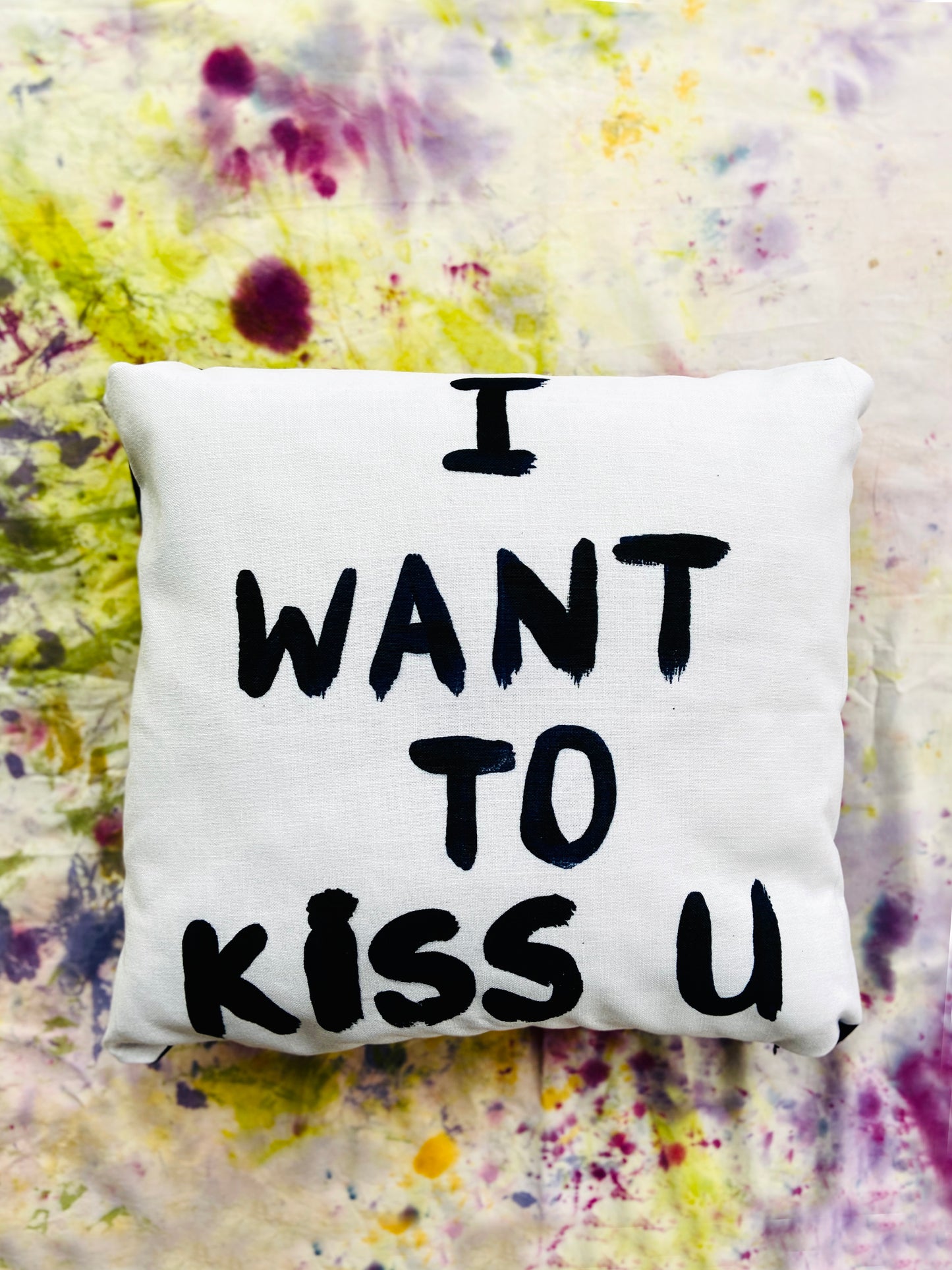 Kiss Slogan Reversible Cushion