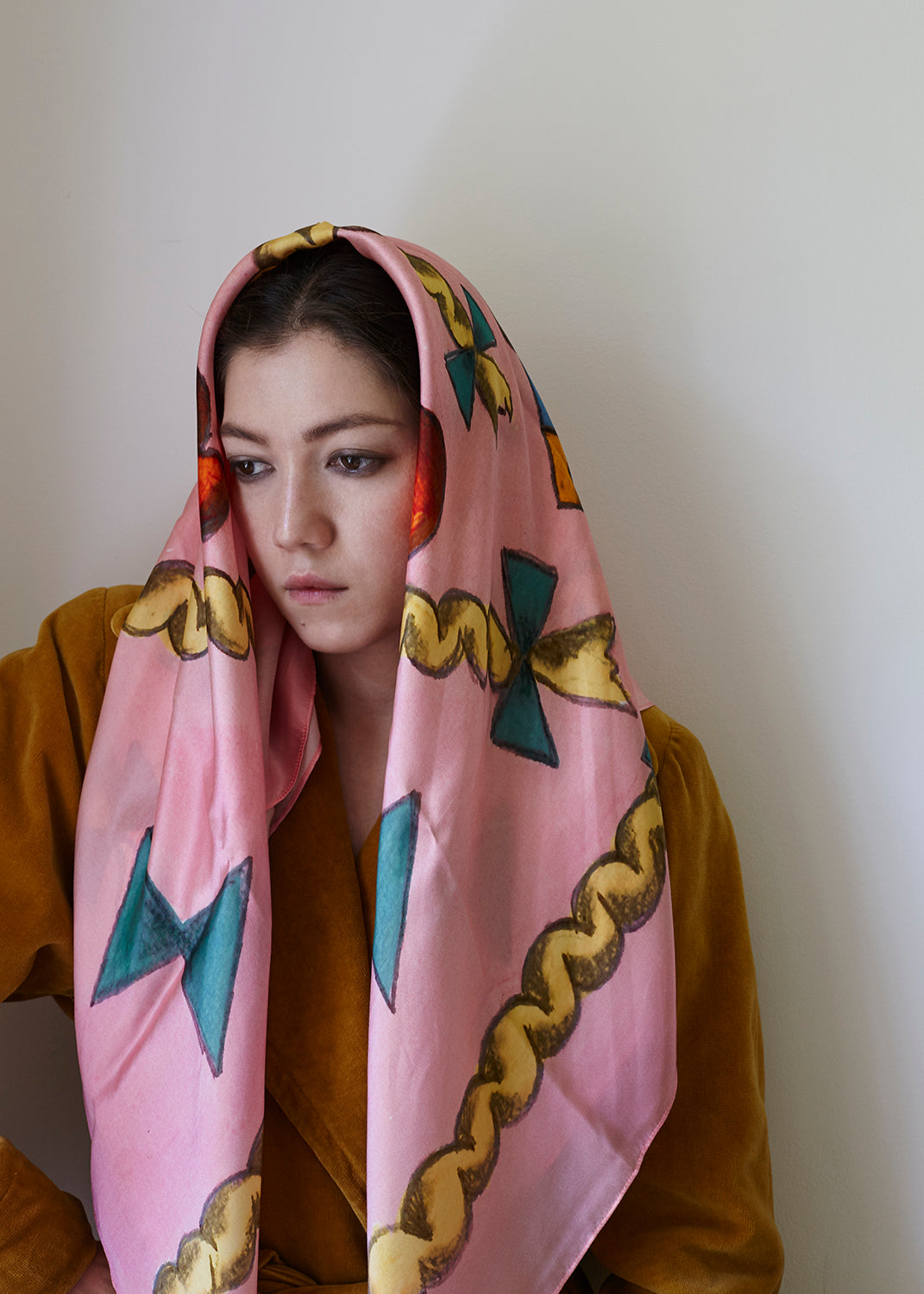 Pink Plaits scarf by Aza Shadenova