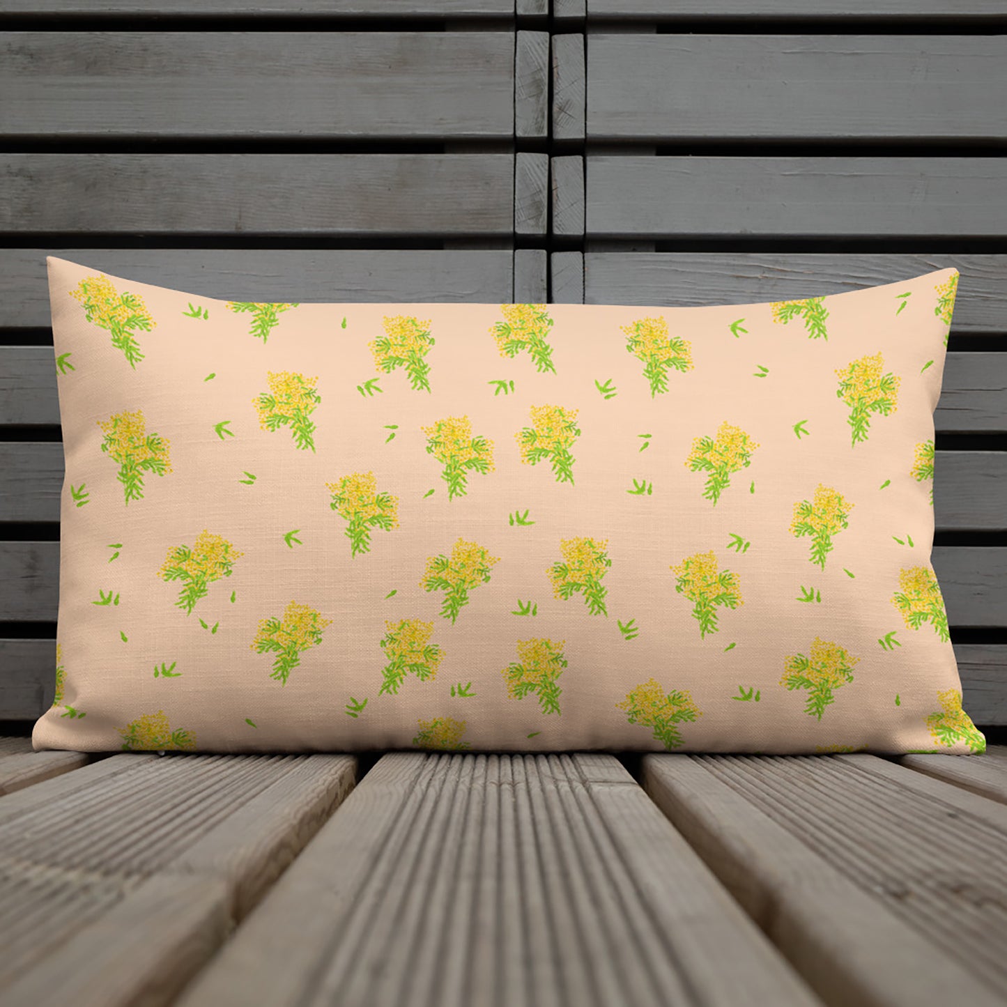 Mimosa Print Reversible Canvas Cushion
