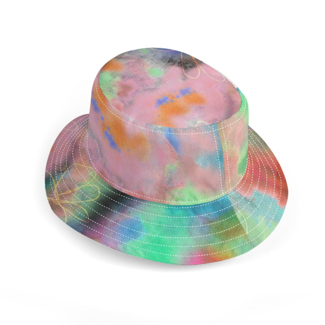 Tie Dye Printed Denim Bucket Hat