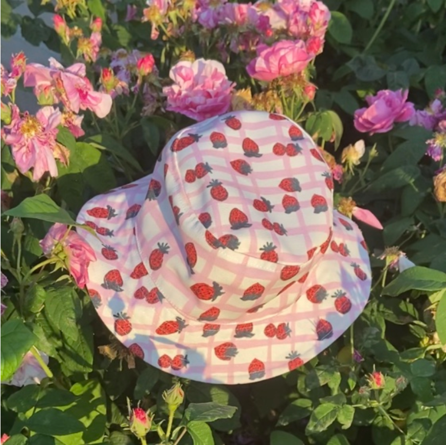 Strawberry Print Unisex Denim Bucket Hat