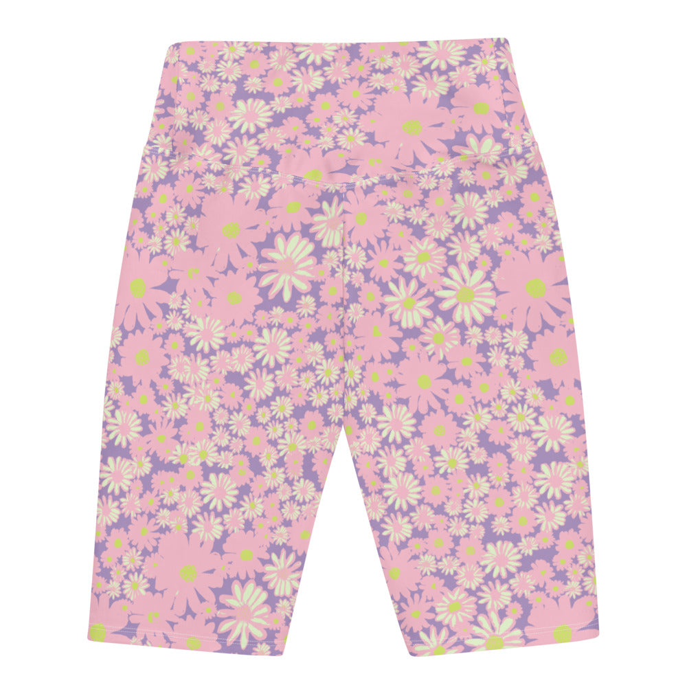 Daisy Print Cycling Shorts in Pastels