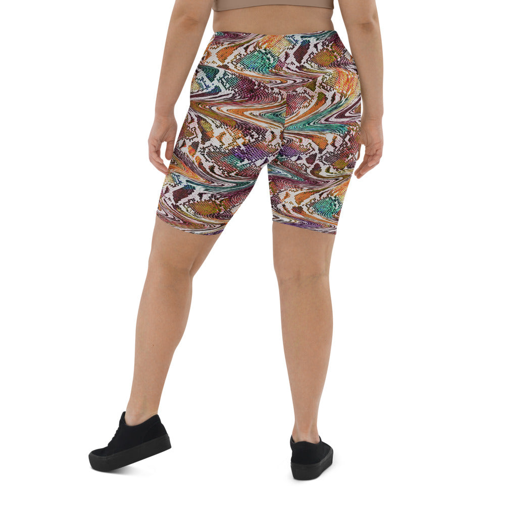 Trippy Snake High-waisted  Cycling Shorts