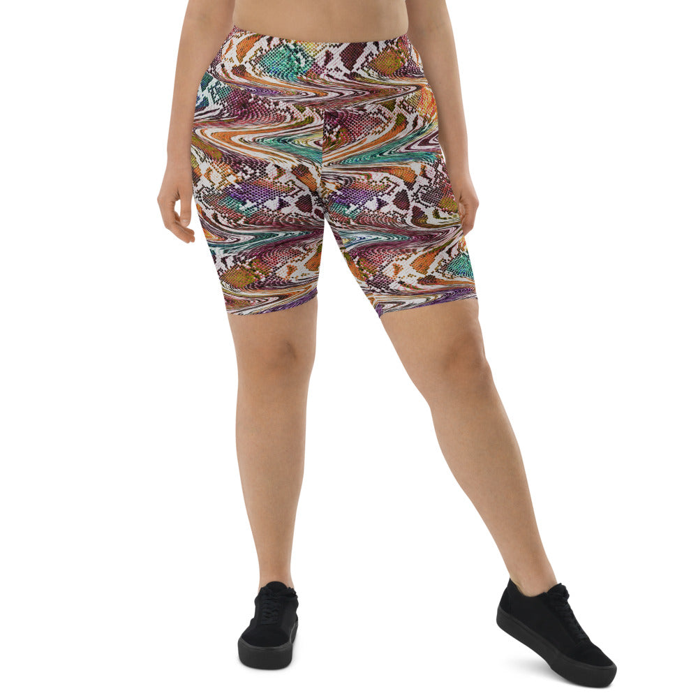 Trippy Snake High-waisted  Cycling Shorts