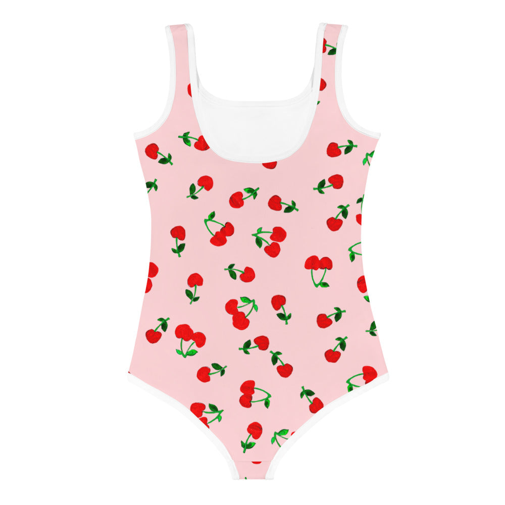 Printed Cherry All-Over Print Kids Swimsuit