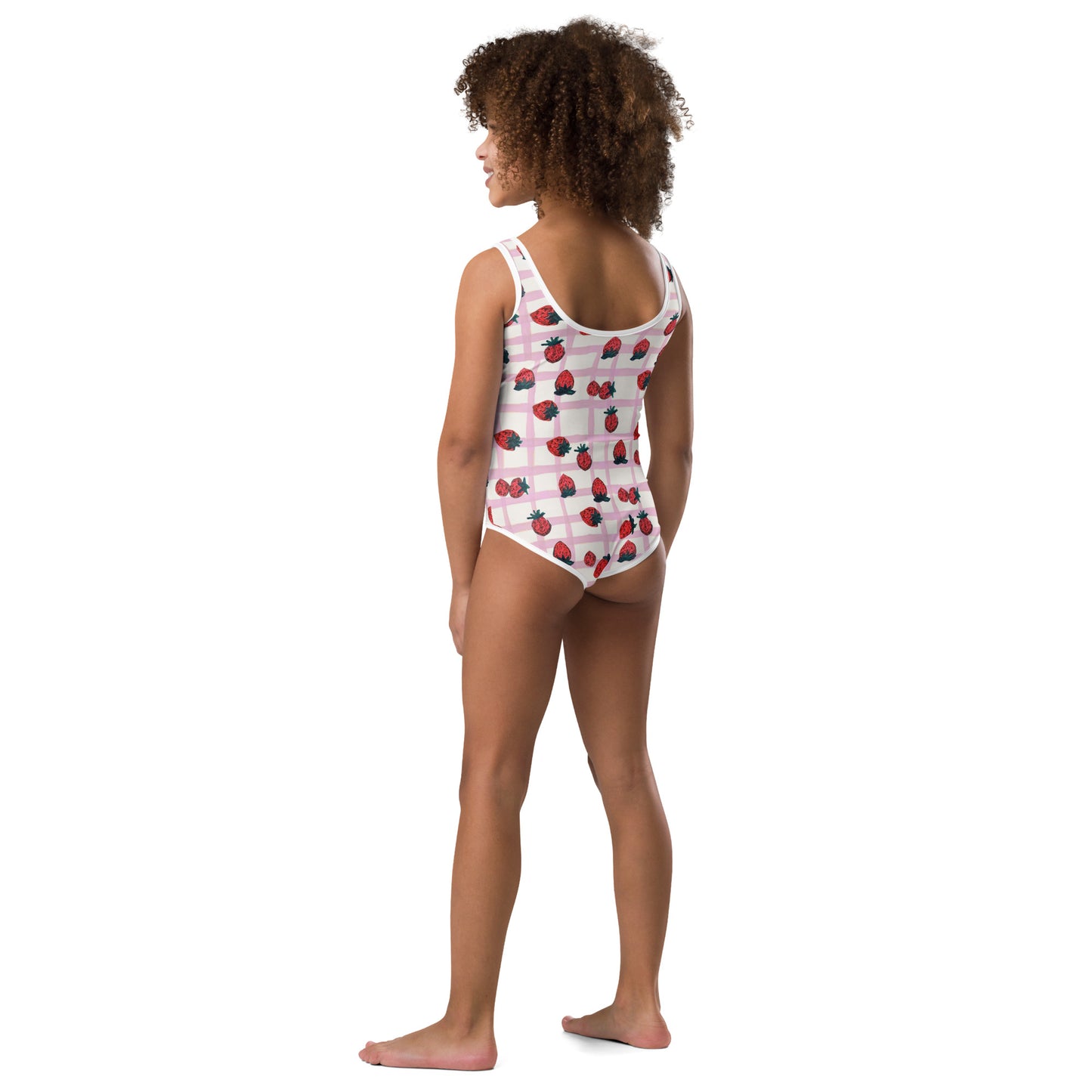Strawberry Printed All-Over Print Kids Swimsuit