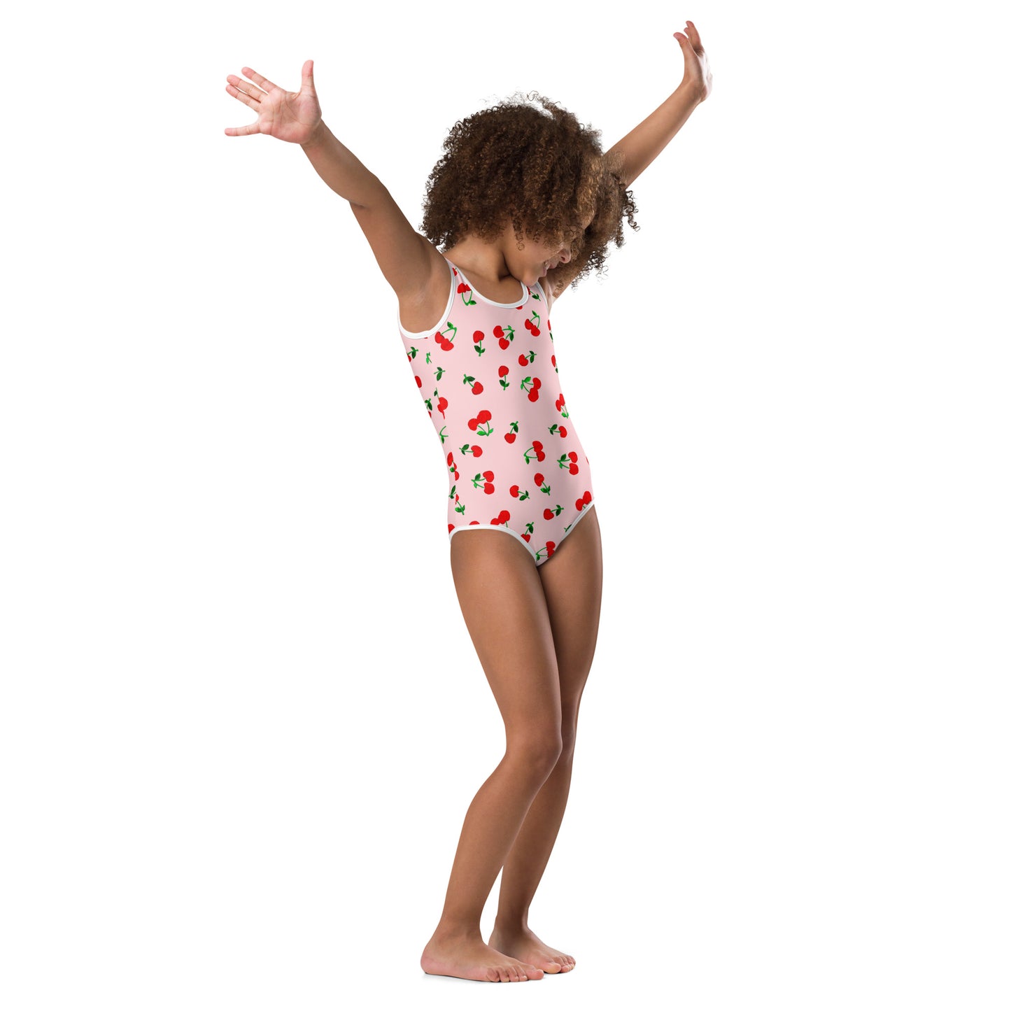 Printed Cherry All-Over Print Kids Swimsuit