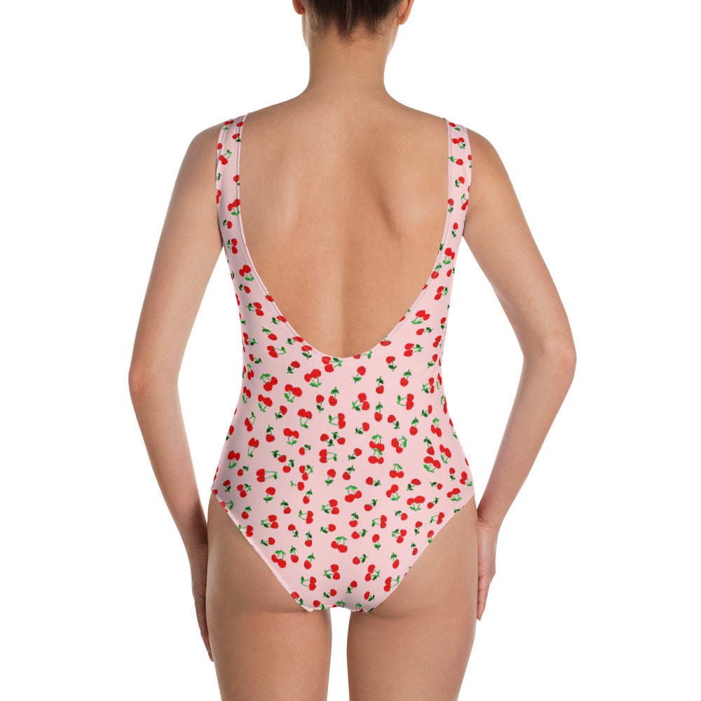 Printed Cherry One-Piece Swimsuit