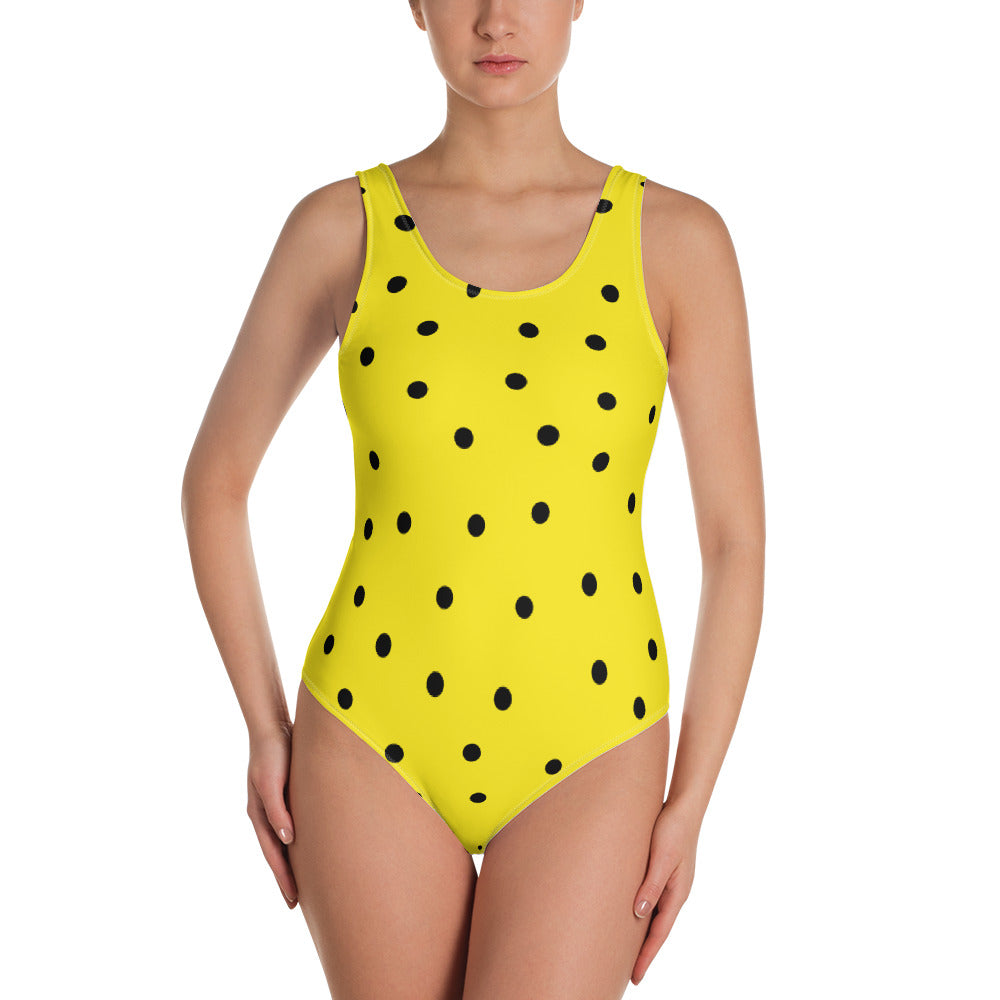 Dot One Piece Swimsuit in Yellow