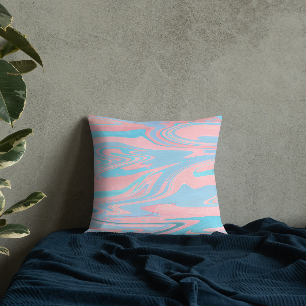 Trippy Stripe Linen Look Canvas Cushion