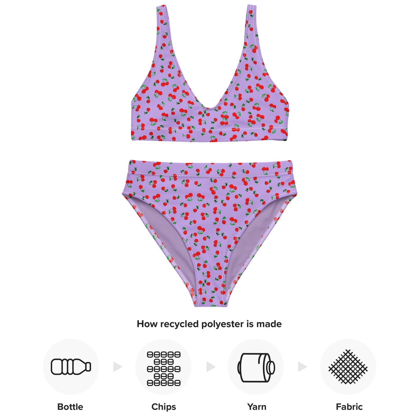 Printed Cherry Recycled high-waisted bikini