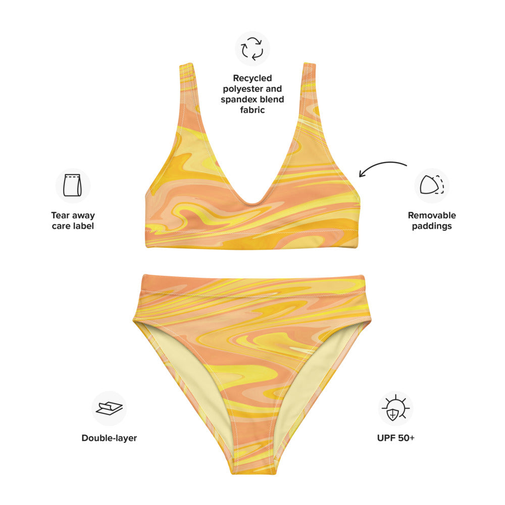 Groovy Stripe Recycled High-waisted Bikini