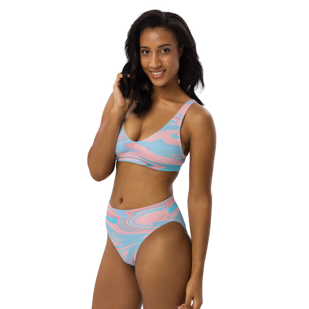 Trippy Stripe Recycled High-waisted Bikini