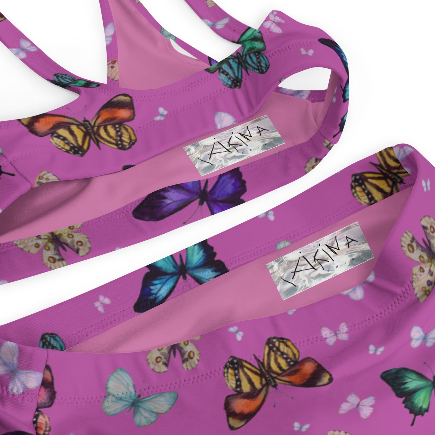 Butterflies Print Recycled High Waisted Bikini