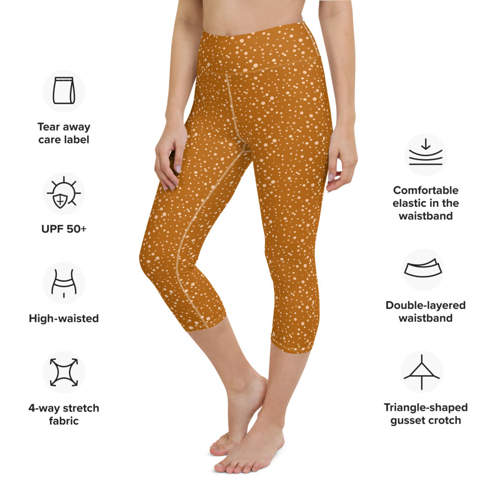 Polka Dot High Waisted Yoga Capri Leggings