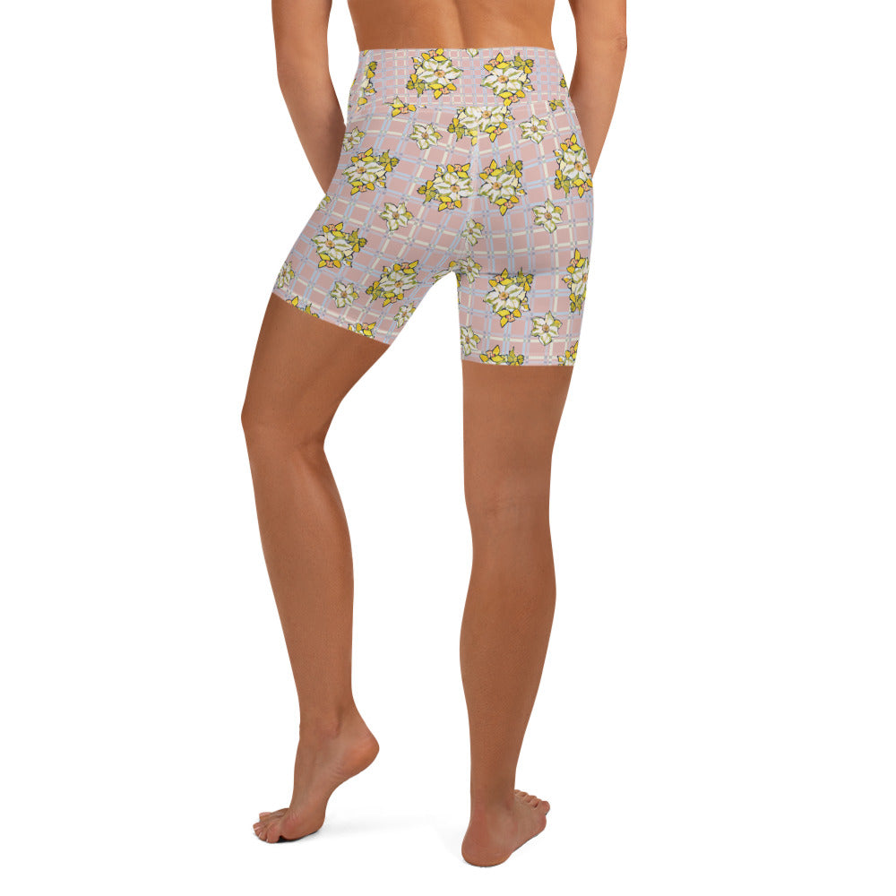 Daffodil Print Biker Shorts