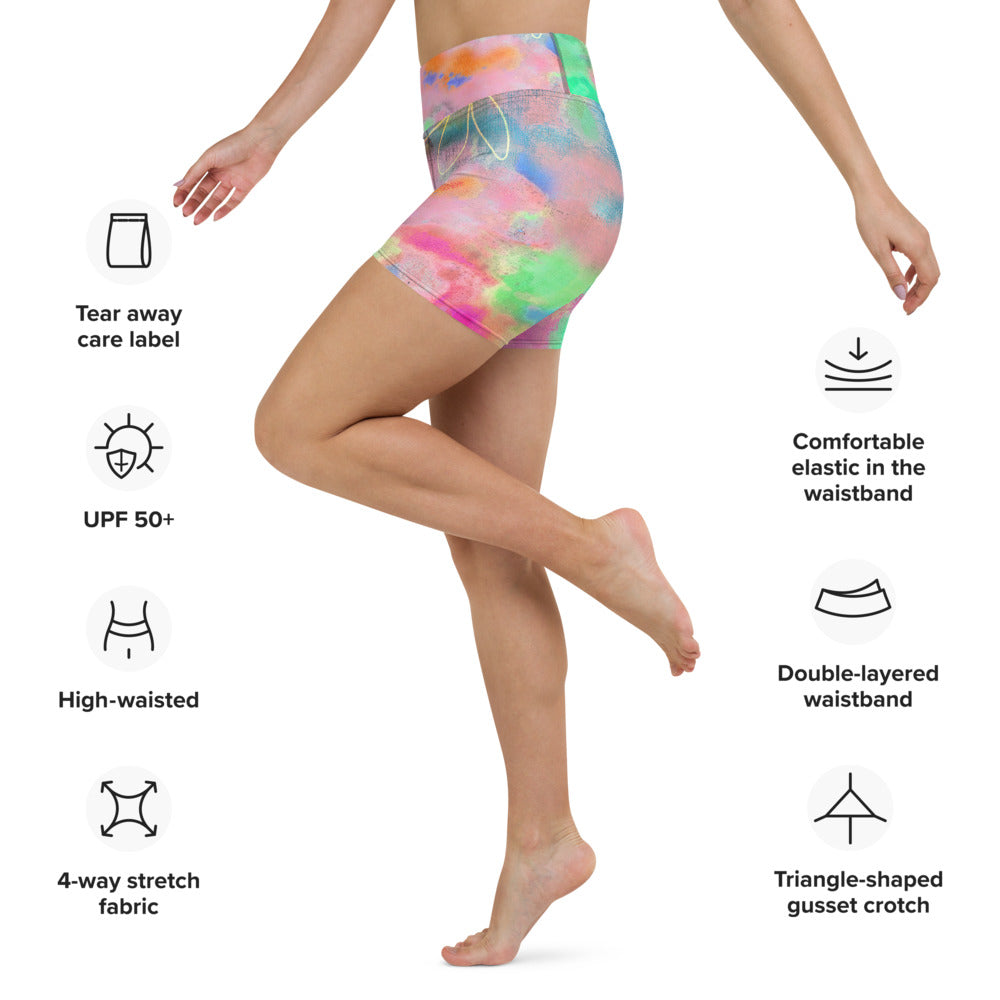 Tie Dye Printed Biker Yoga Shorts