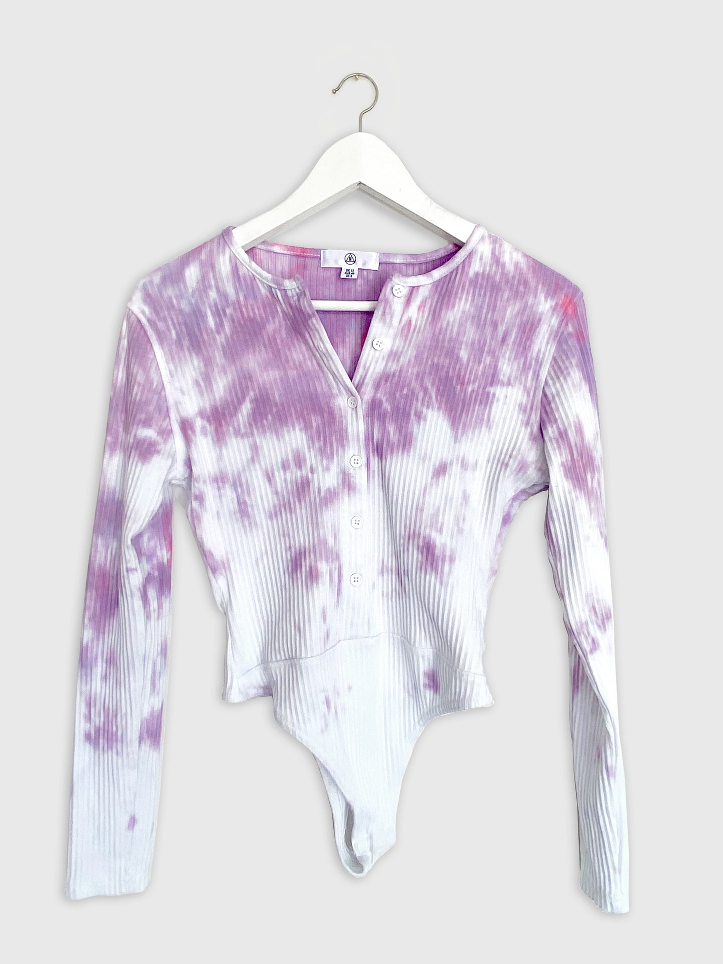 Tie-dye Reclaimed Ribbed Bodysuit in Lavender