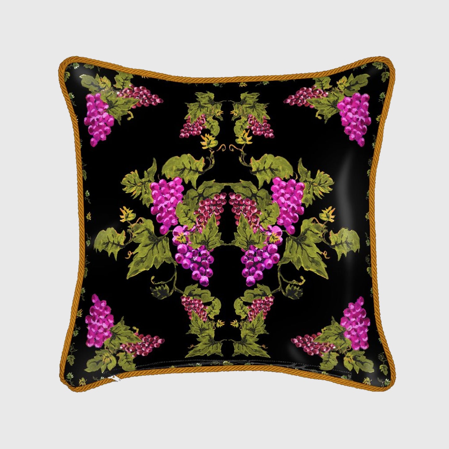 Grape Print Satin Silk Cushion