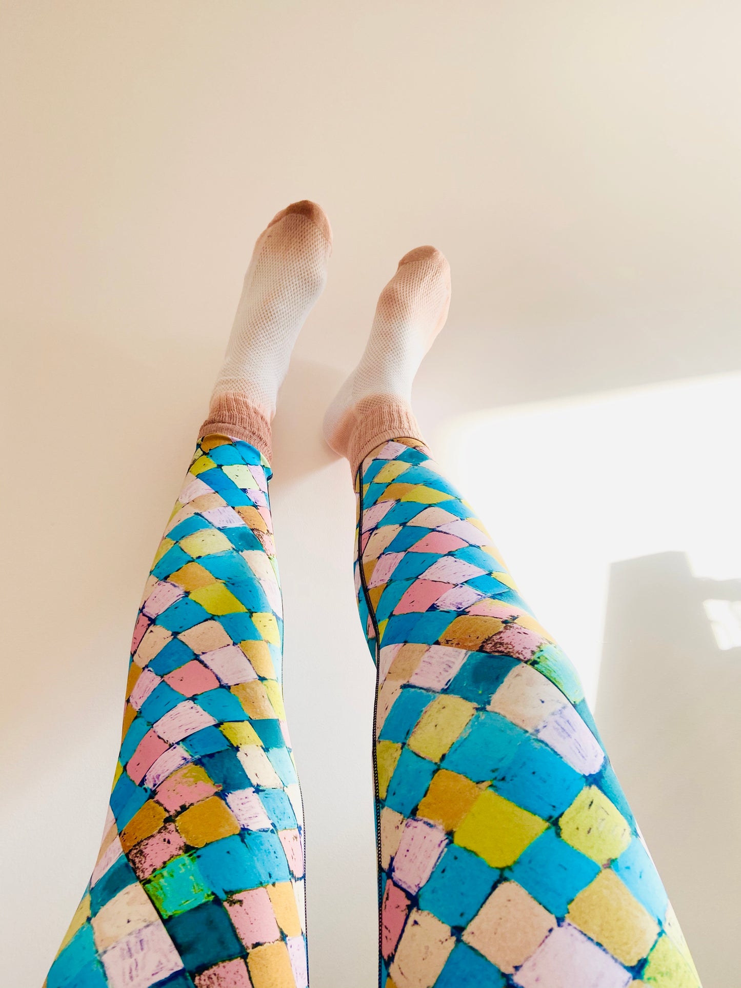 Pastel Checkered HIgh Waisted Yoga Leggings