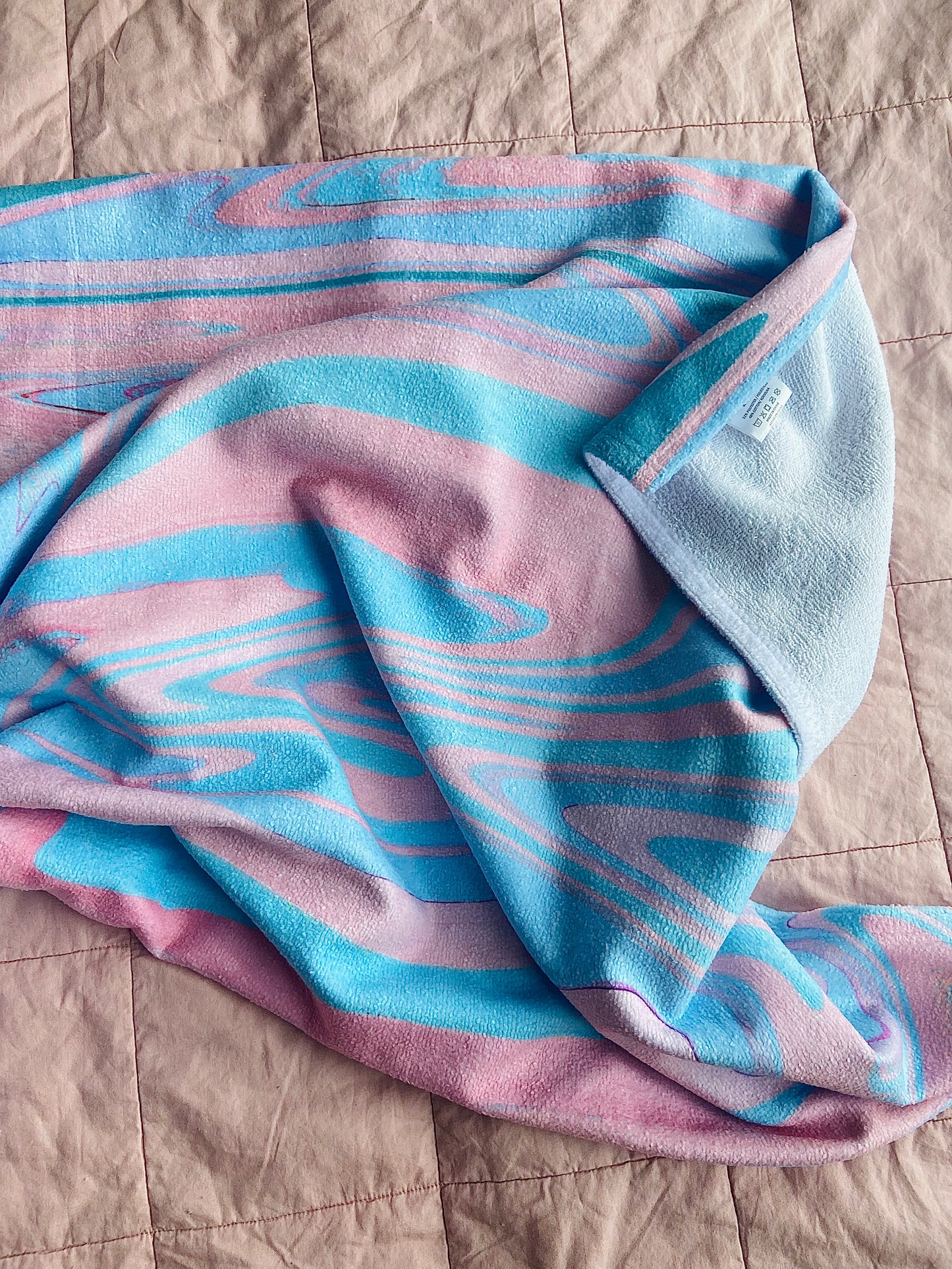 Trippy Stripe Bath and Beach Towel in Pink & Blue