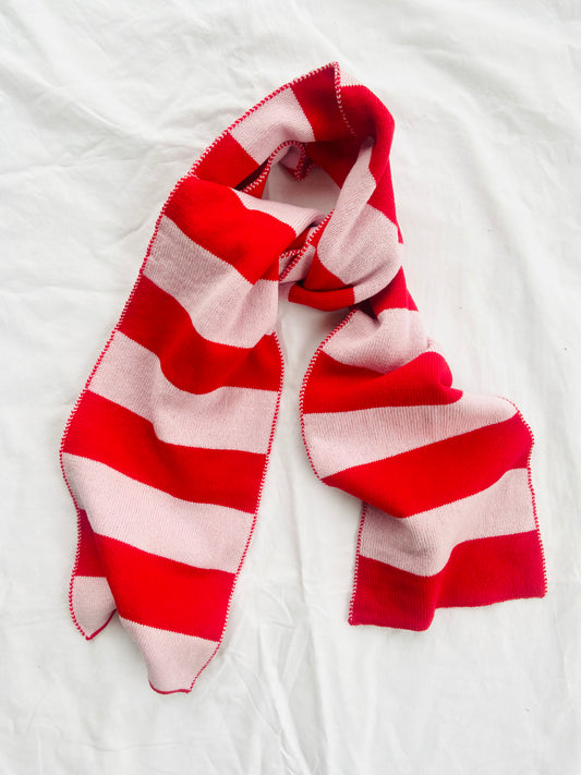 Wide Stripe Wool and Cashmere Scarf