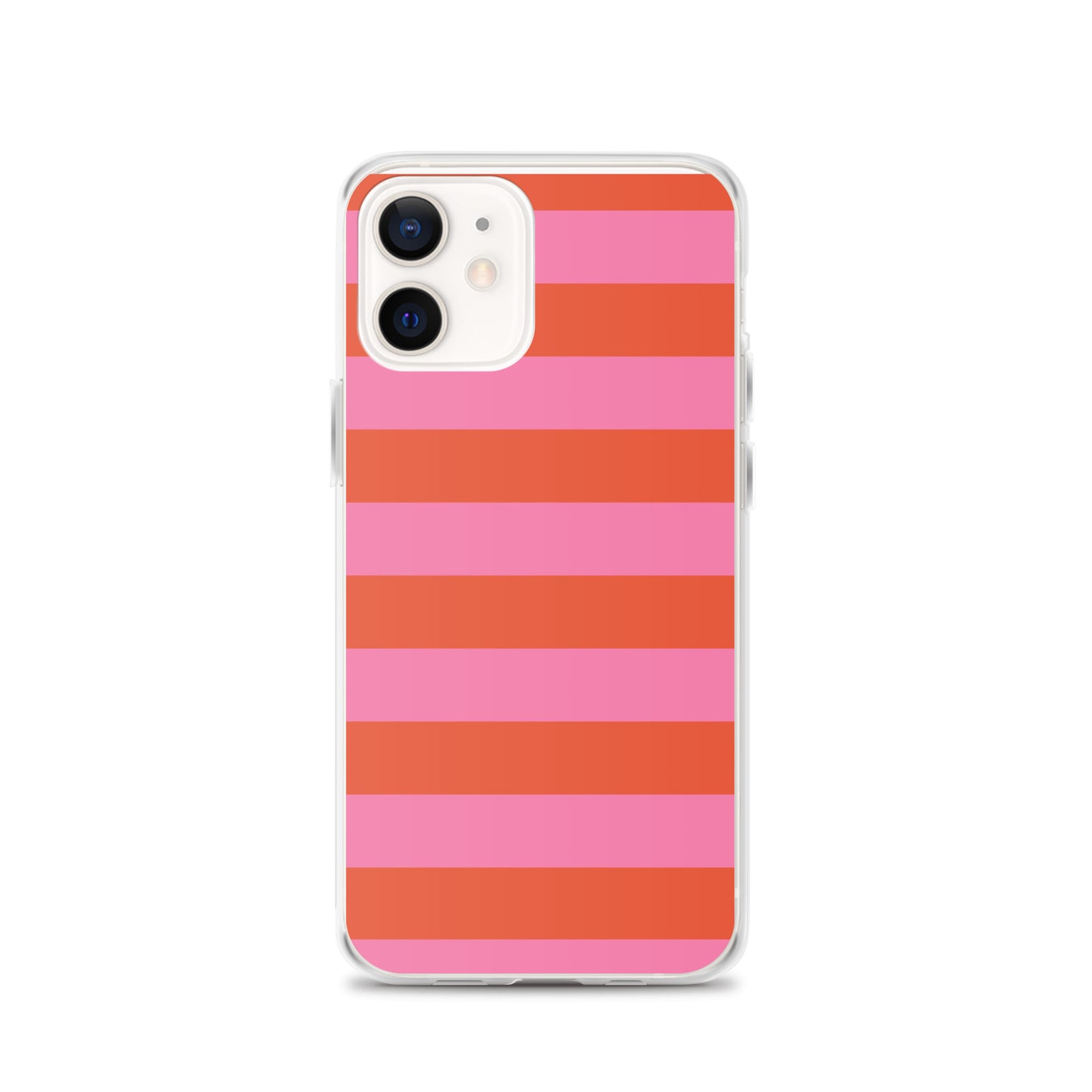 Stripe Clear Case for iPhone®in Orange and Pink
