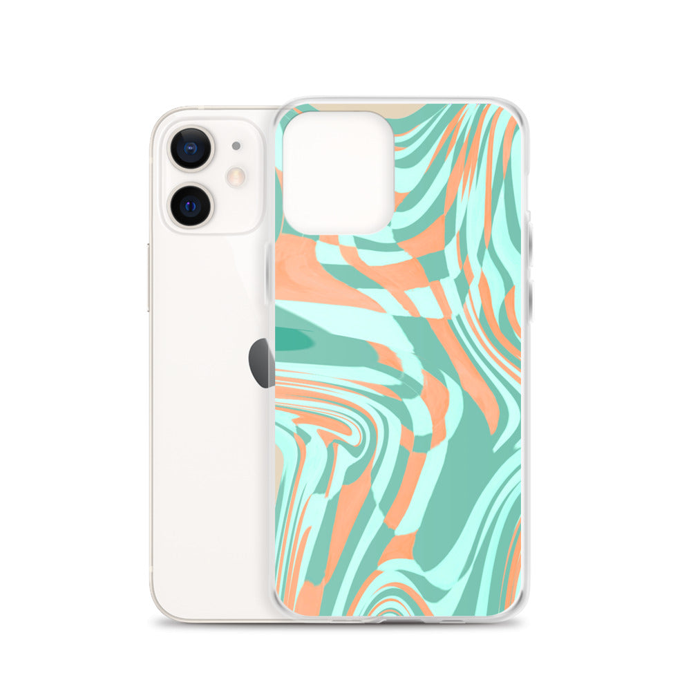 Trippy check iPhone Case in Mint
