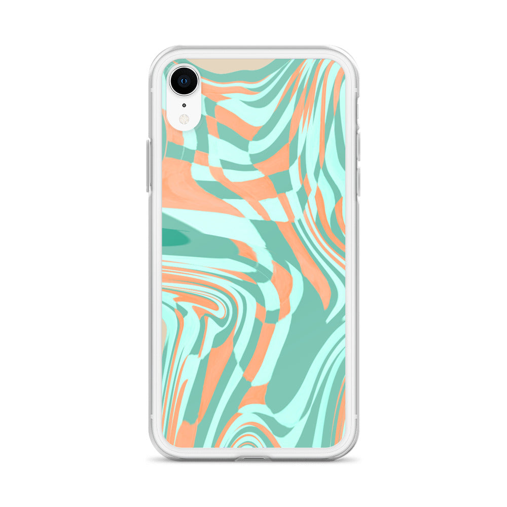 Trippy check iPhone Case in Mint