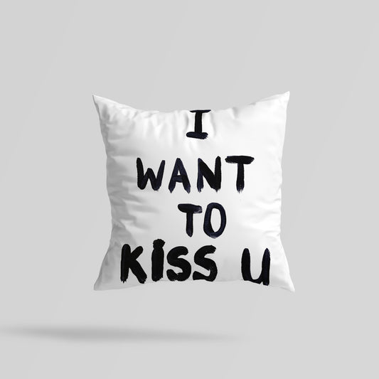 Kiss Slogan Reversible Cushion