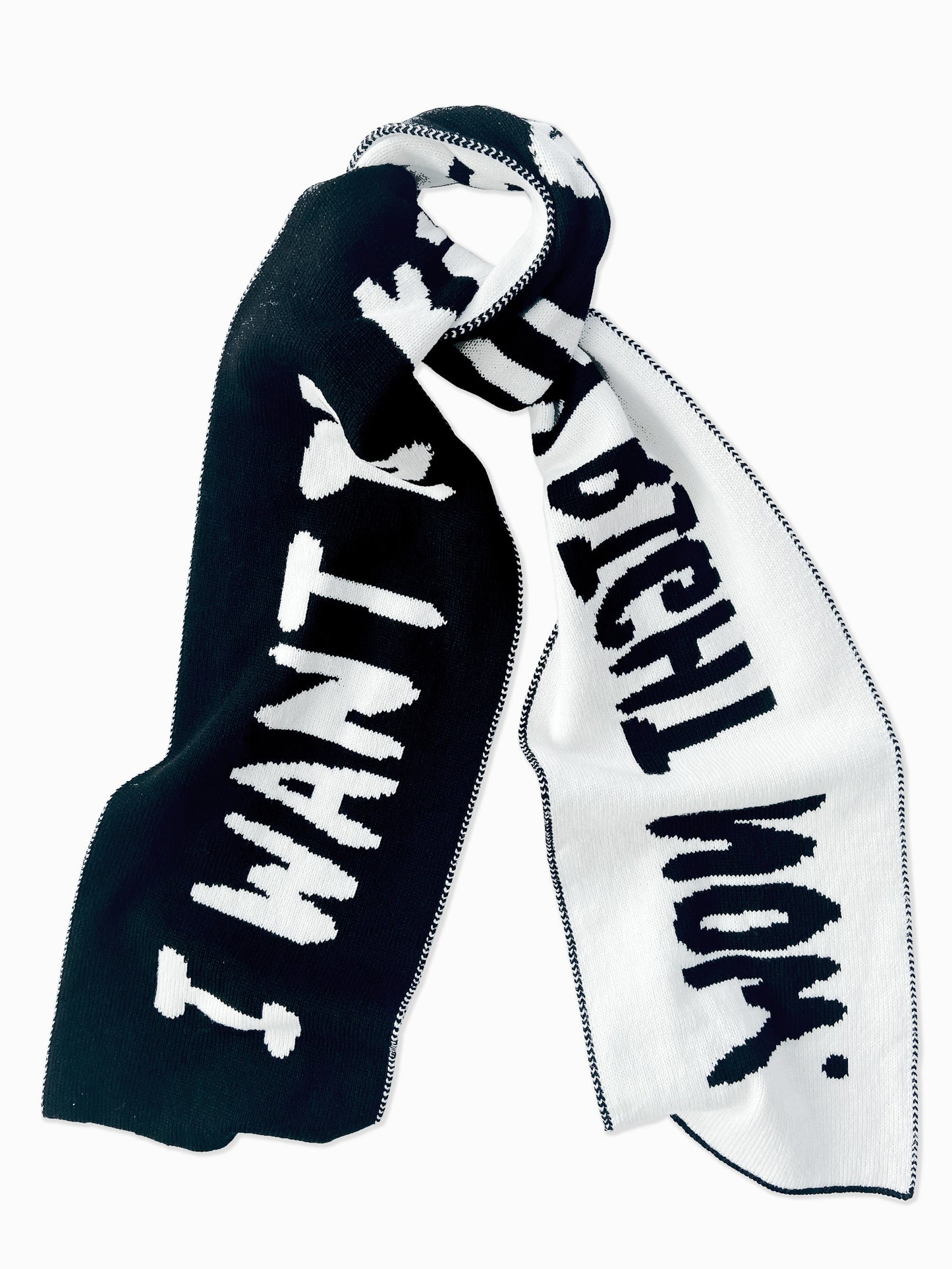 Kiss Slogan Wool and Cashmere Scarf