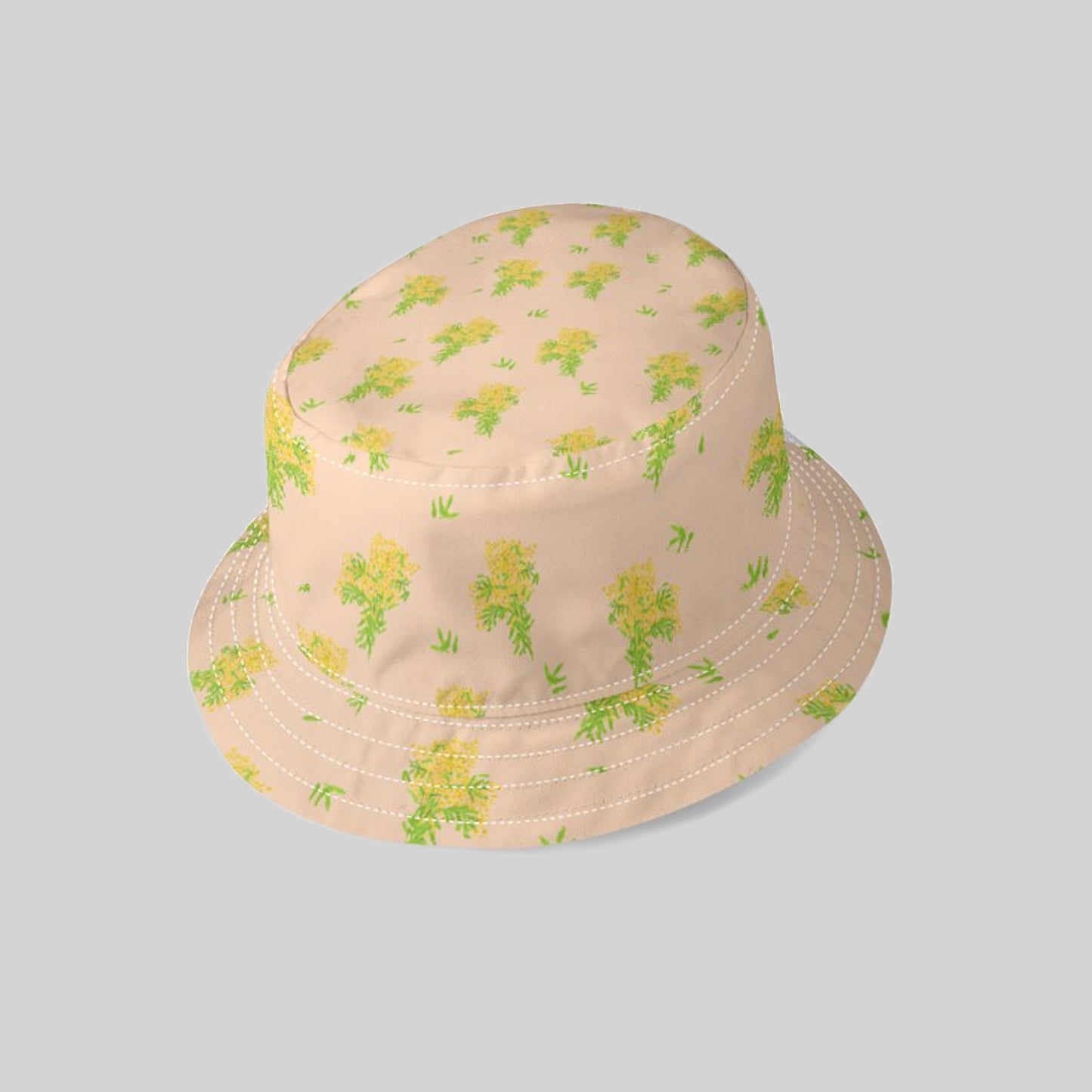 Mimosa Print Denim Bucket Hat