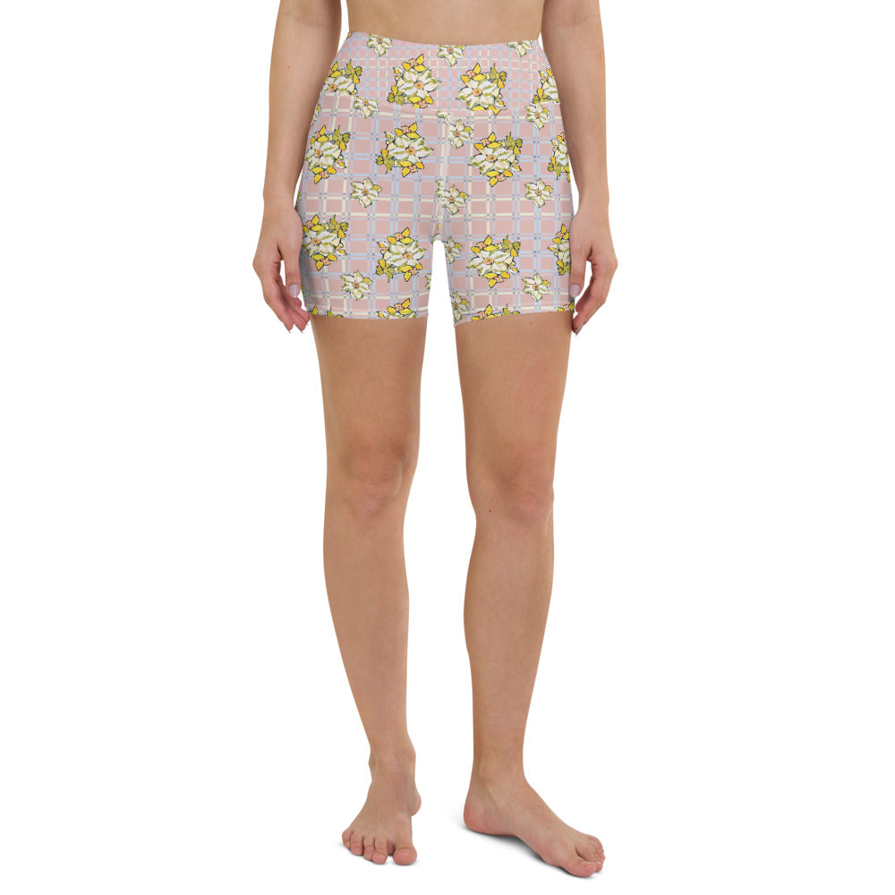 Daffodil Print Biker Shorts
