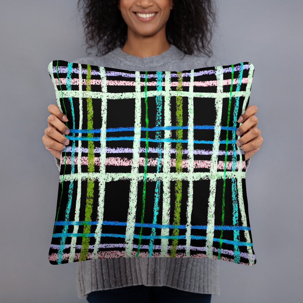 Pastel Grid Reversible Cushion
