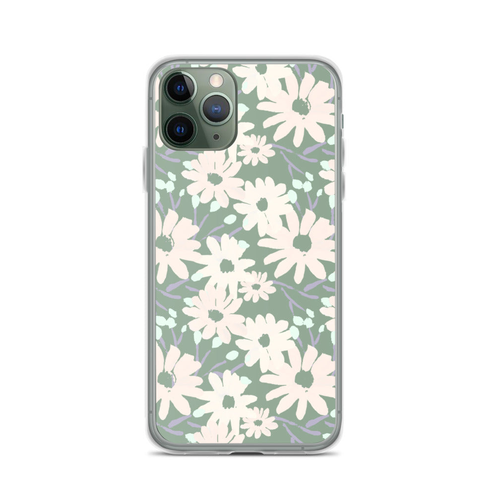 Daisy Pattern  iPhone Case in Sage