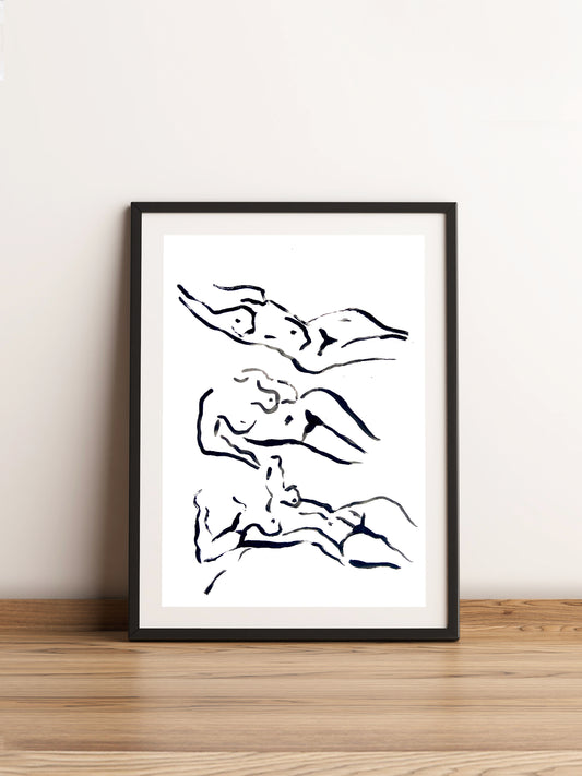 Nudes. Painted Giclee Print Unframed