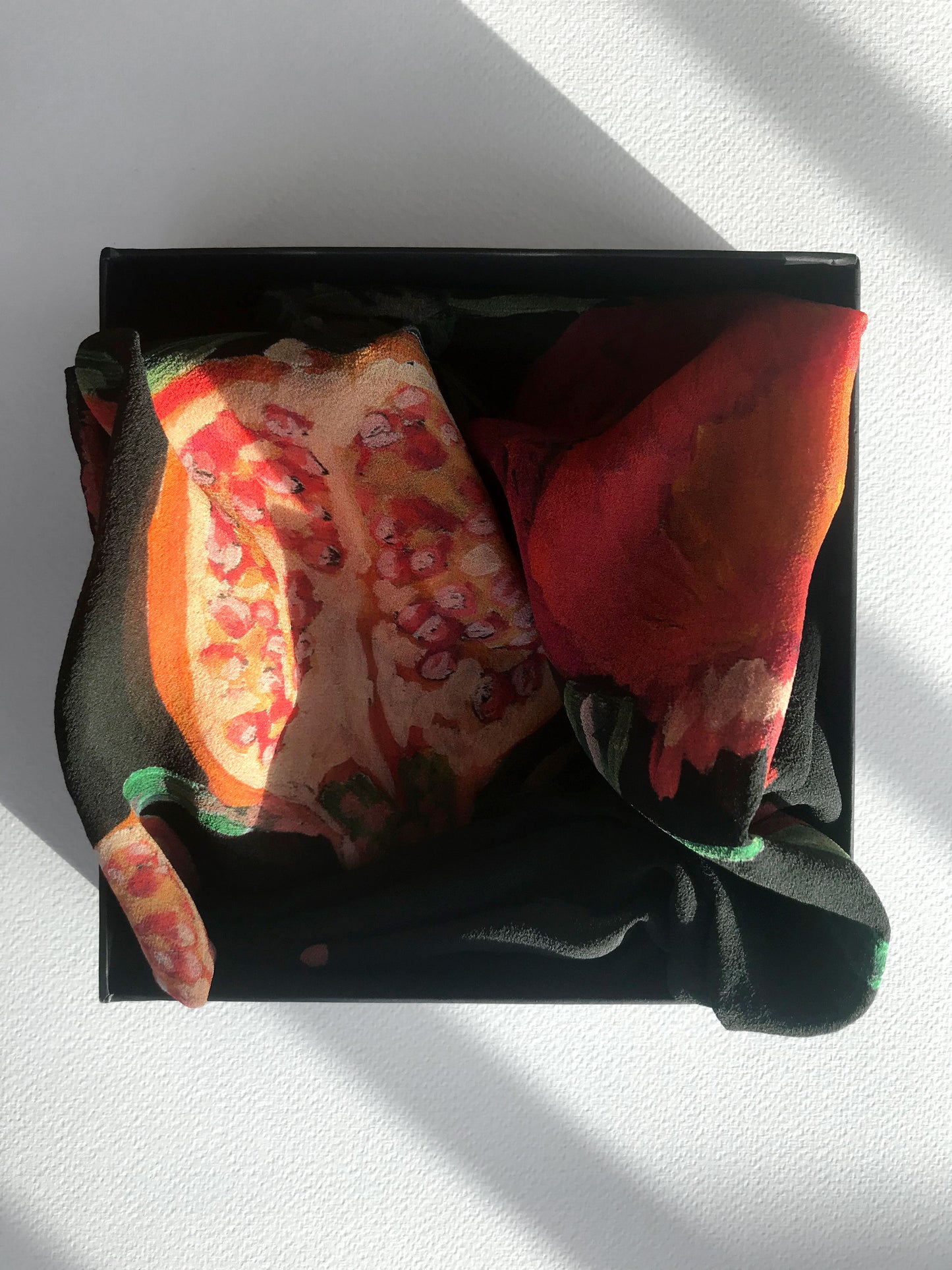Parajanov. Pomegranate Print Silk Georgette Scarf