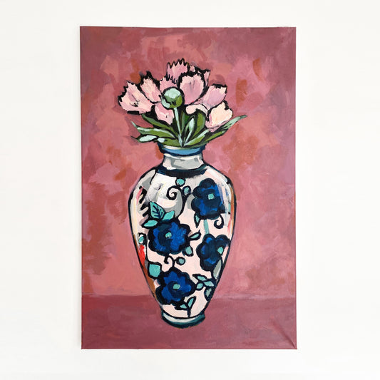Peonies in a vase original painting