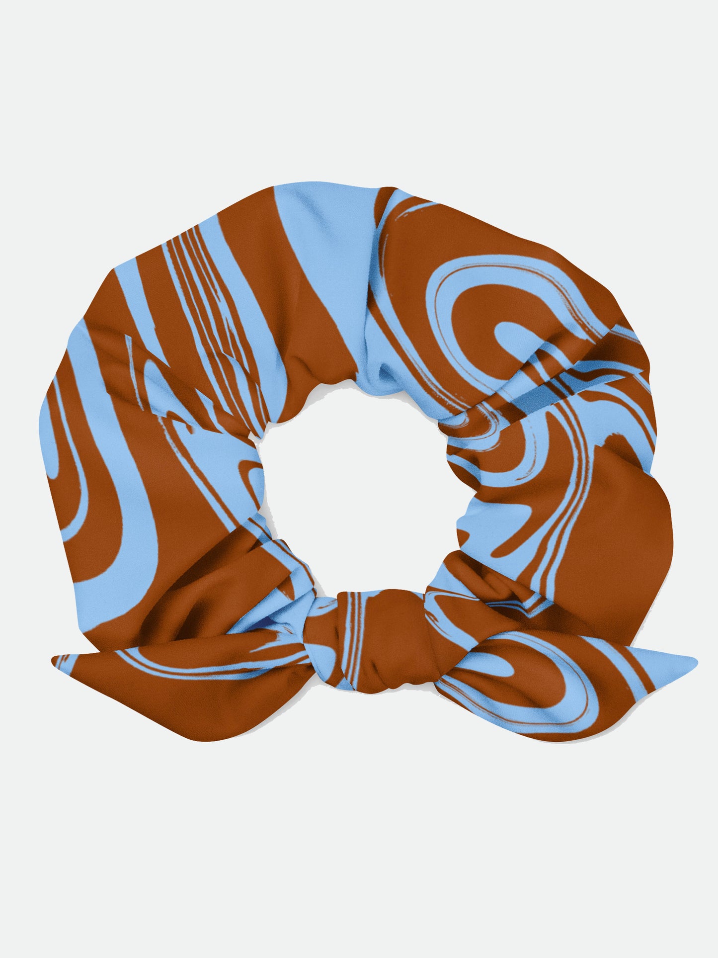 Stripy Scrunchie in Brown and Blue