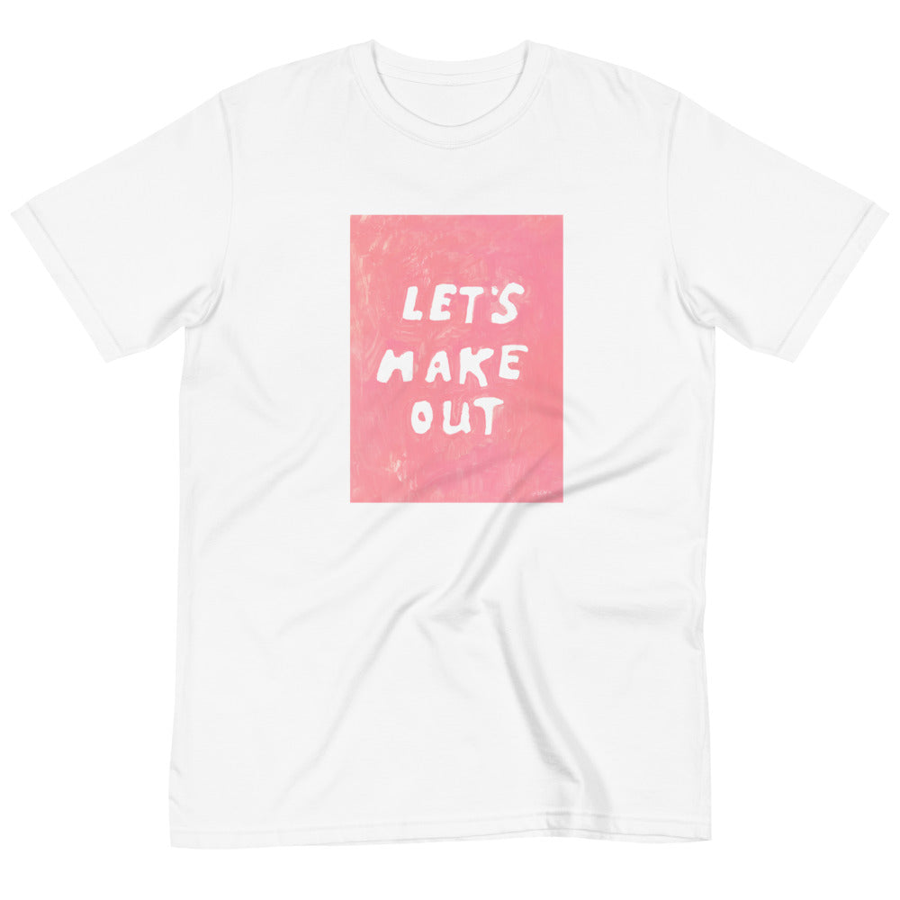 Let's Make Out Doodle Slogan. Unisex Organic T-Shirt