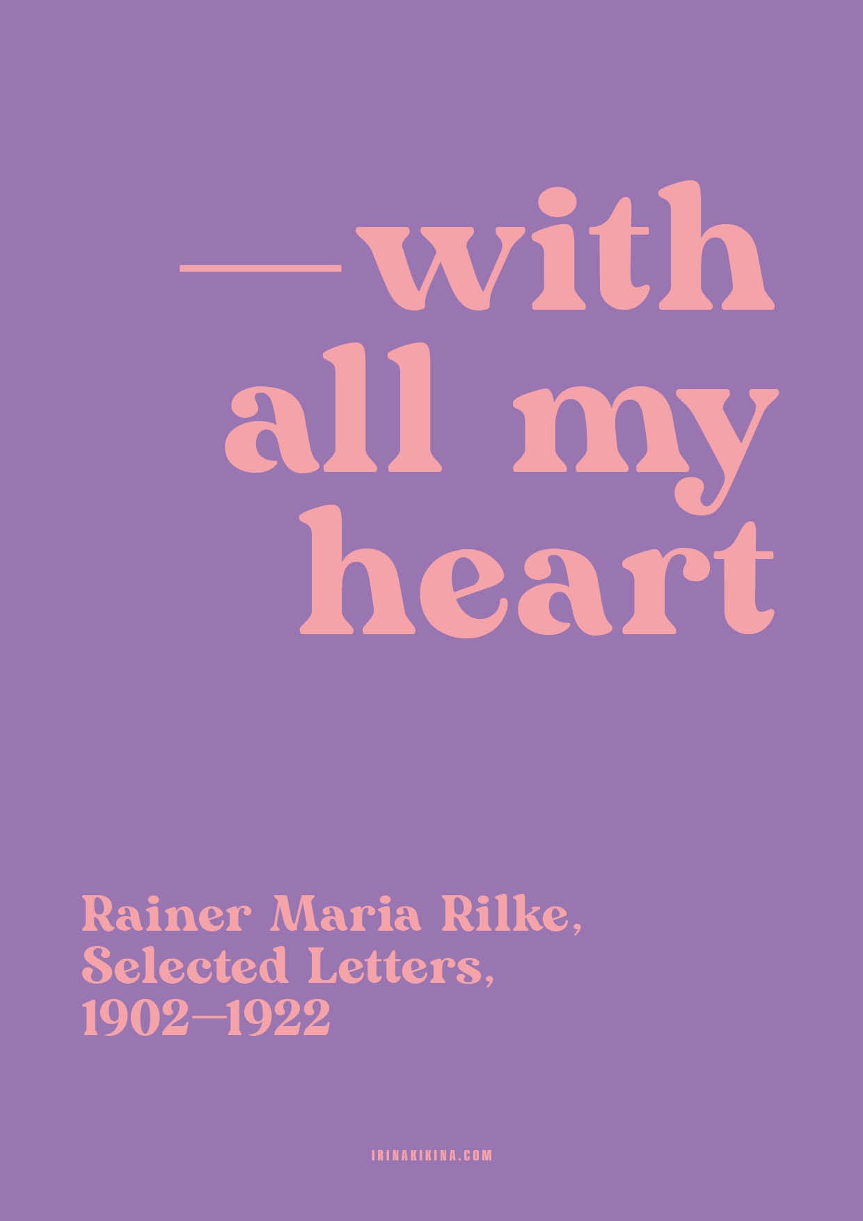With All my Love. Rilke Letter Quote Artwork. A4 Poster. Restock is Coming